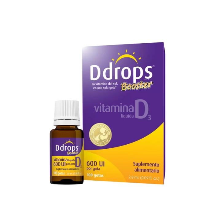 Ddrops Booster Vitamina D3 Liquida 2.8 ml 600UI por Gota