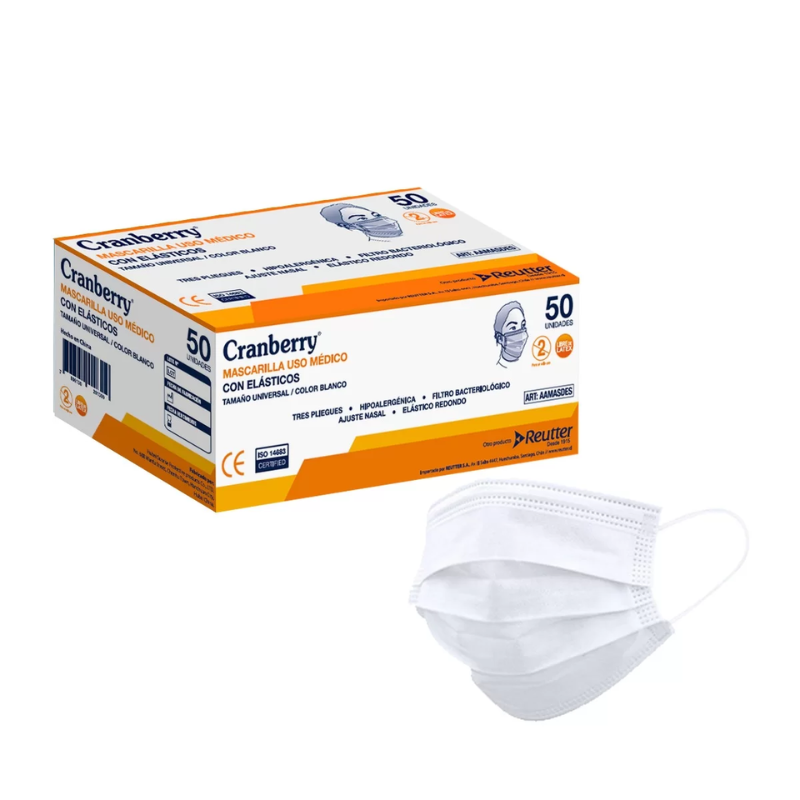 Mascarilla 3 Pliegues con Elástico