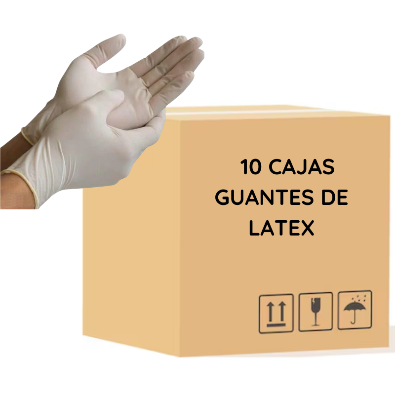 Guante Latex Pack 10 Cajas x 100 Unidades C/U
