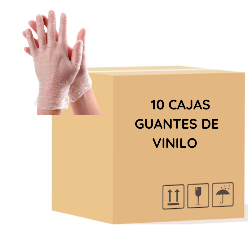 Guante Vinilo Pack 10 Cajas x 100 Unidades C/U