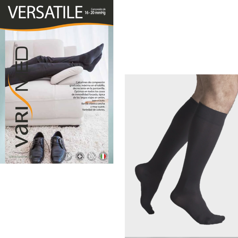 Calcetín Versatile Compresión 16/20 mmHg- Negro
