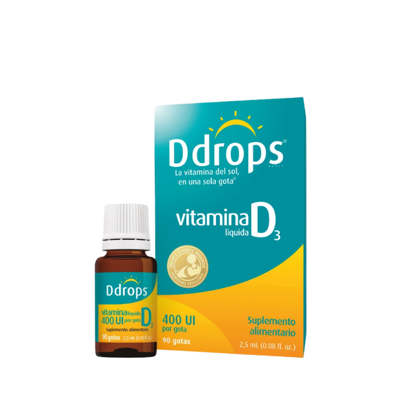 Drops Vitamina D3 Liquida 400 UI por Gota  2.8,ml