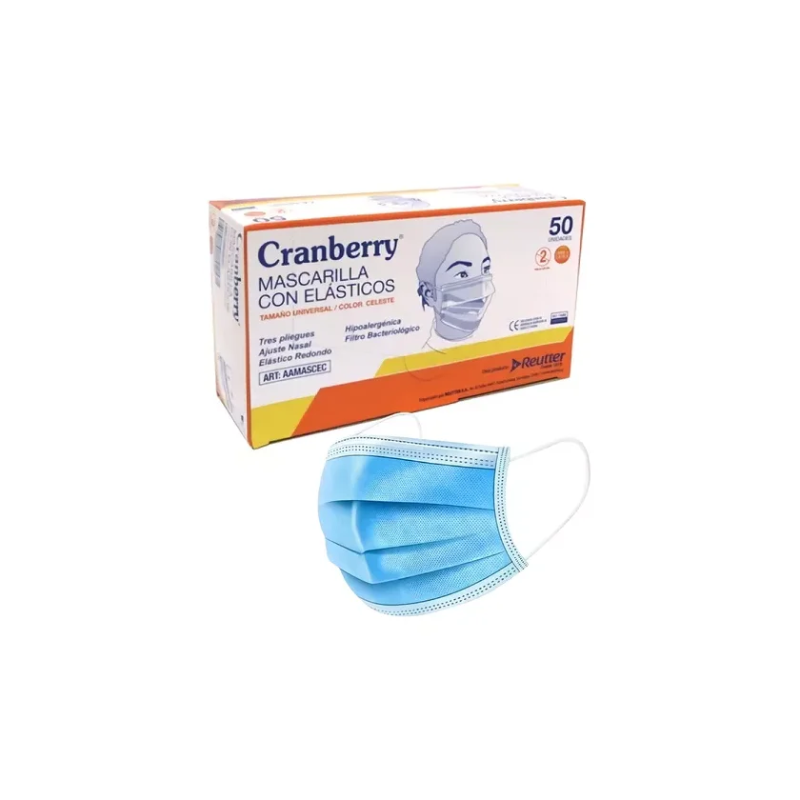 Mascarilla 3 Pliegues con Elástico