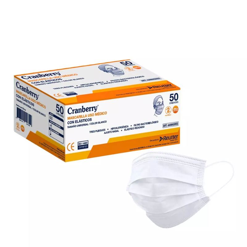 Mascarilla 3 Pliegues con Elástico