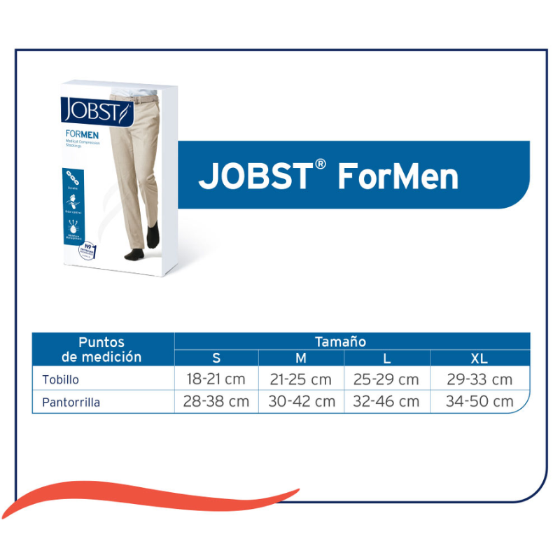Media Muslo Compresiva Jobst For Men 20-30mmhg- Negra
