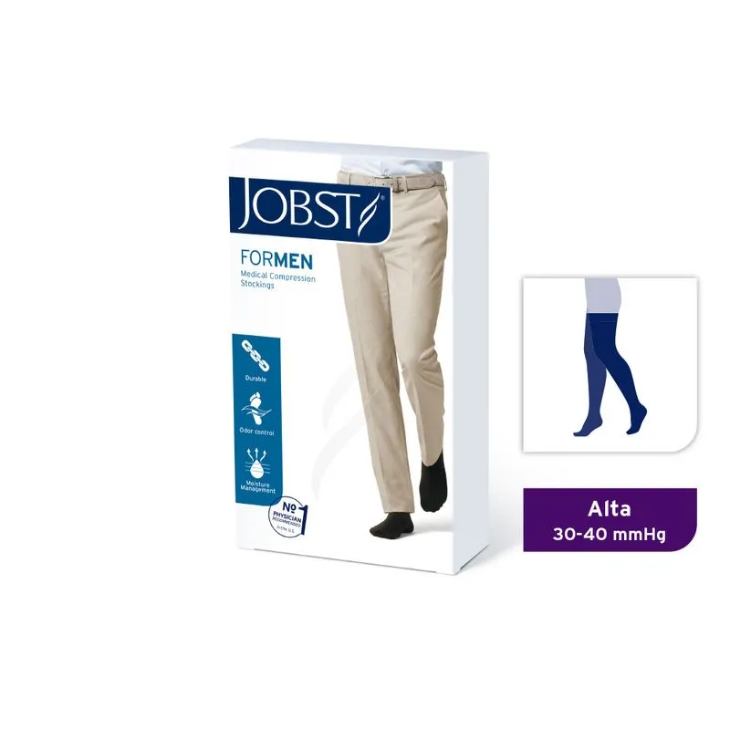 Media Muslo Compresiva Jobst For Men 30-40 mmHg Negra