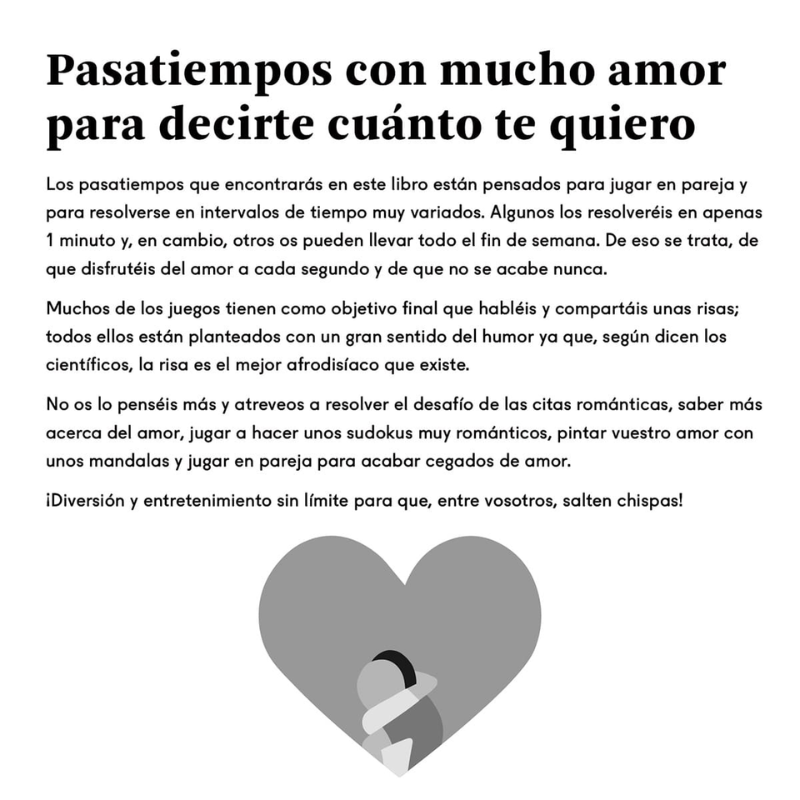 Pasatiempo con mucho amor para decirte cuanto te quiero