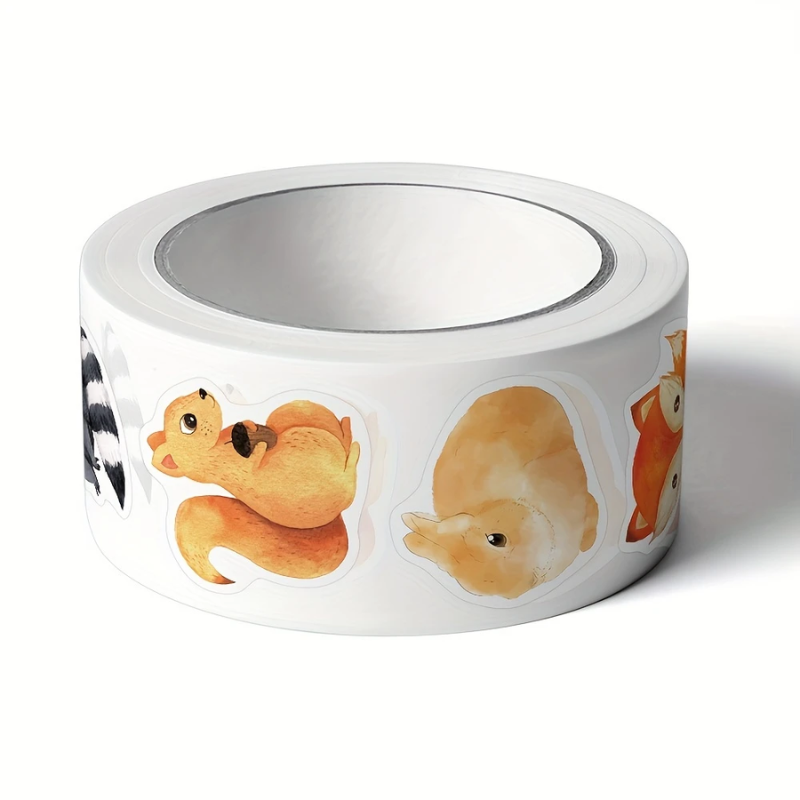 Rollo Stikcer Animales Salvajes x 500 Unidades