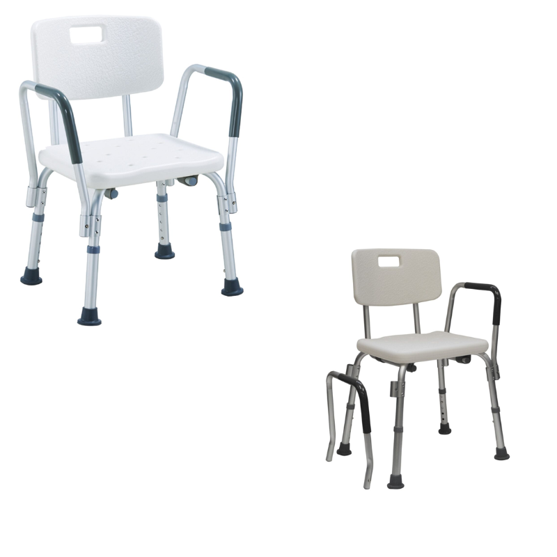 Silla de Ducha con Respaldo y Brazos