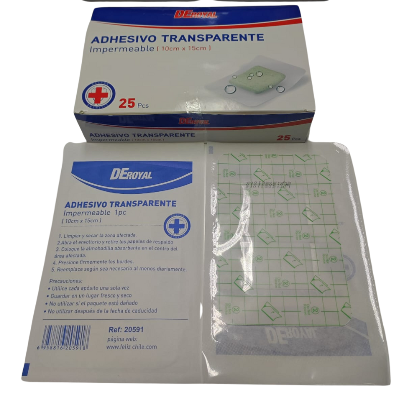 Apósito Transparente Impermeable + Pad 10cm x 15 cm