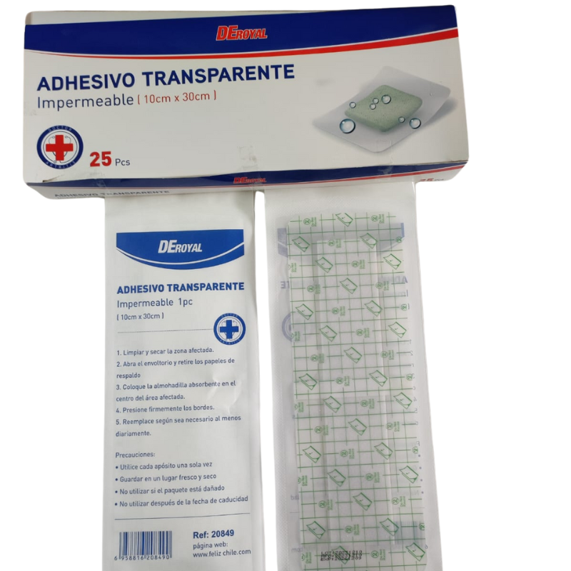 Apósito Transparente Impermeable + Pad 10cm x 30 cm