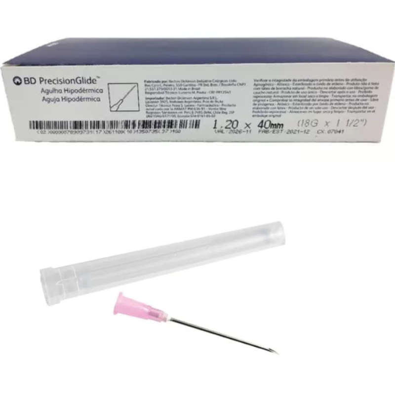 Caja Aguja Hipodérmica 18 g x 1 1/2 - 100 Unidades