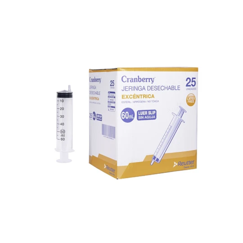 Caja Jeringa Alimentación 60 ml Punta Excéntrica- Sin Aguja