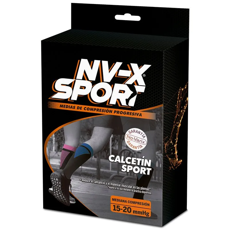 Calcetín Sport NV-X Bicolor  15-20 mmHg Negro/Azul Unisex