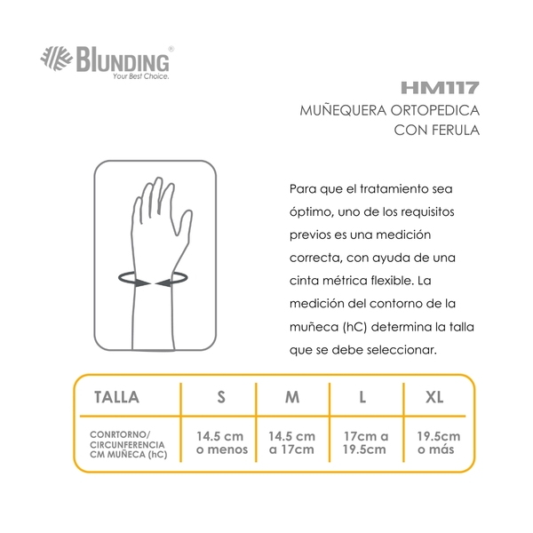 Ortesis de Muñeca con Férula  Derecha