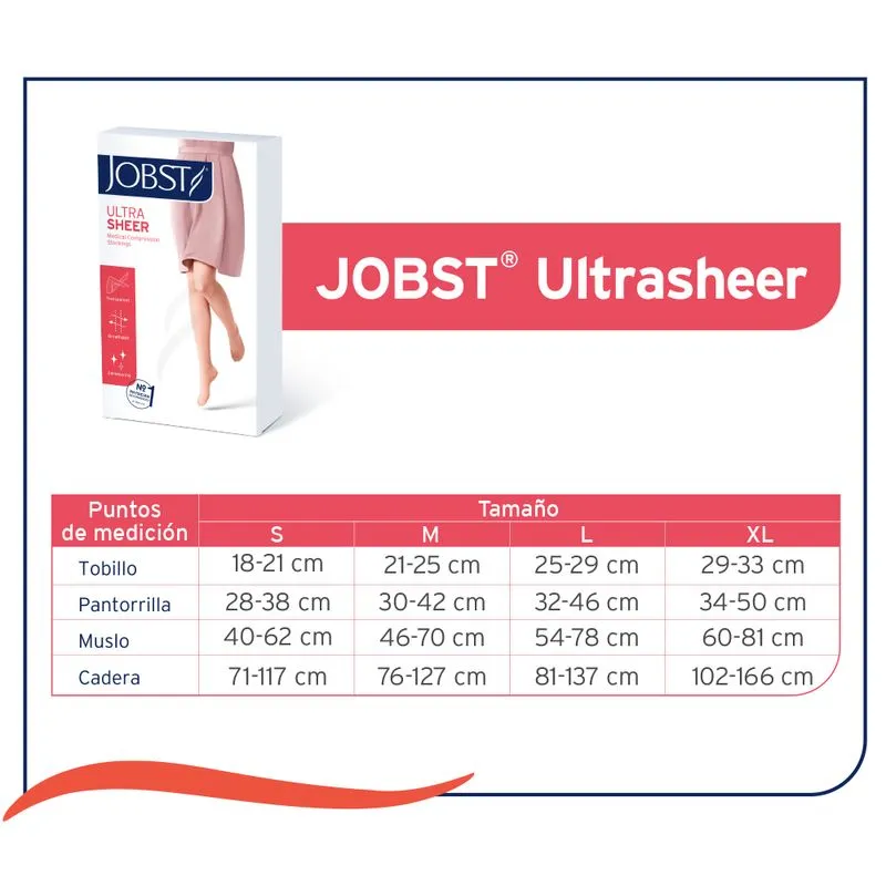 Media Panty Compresiva Jobst Ultrasheer 15/20 mmHg - Beige