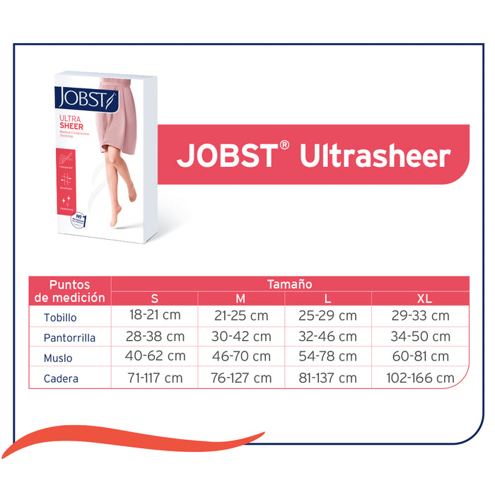 Media Muslo  Compresiva Jobst Ultrasheer 15/20 MmHg - Beige